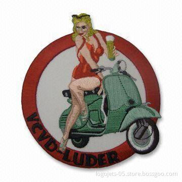 Embroidered Patch with Printed Logo and Fire-retardant Fabric